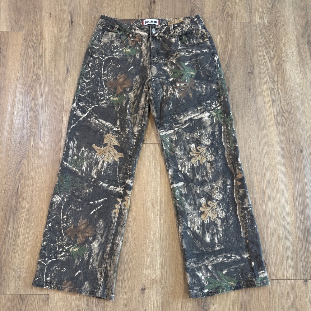Disclosure Camo Straight Leg Pants Mid Rise Women's Size 9/29 Camouflage EUC